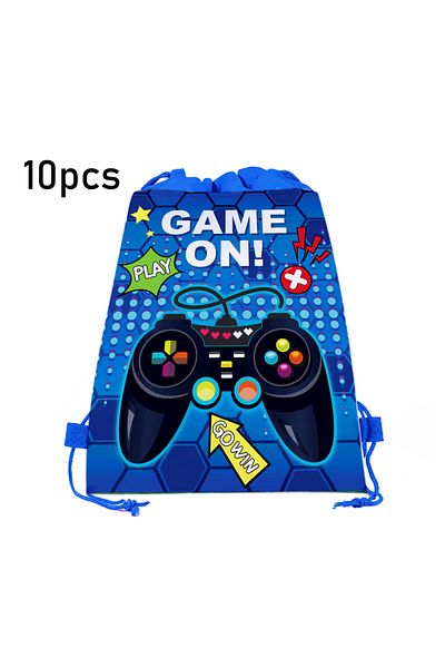 Choice 34x27cm Wf035-10pcs Cartoon Handle Game Birthday Non-woven Gifts Bag School Sports Drawstring Backpa