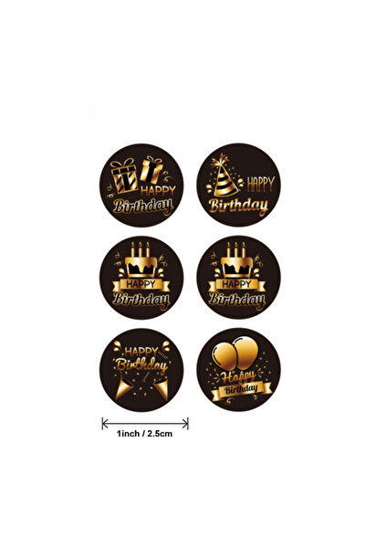 Choice H0251-100 قطعة، 100-500 قطعة، ملصقات عيد ميلاد سعيد سوداء وذهبية، ملصق...