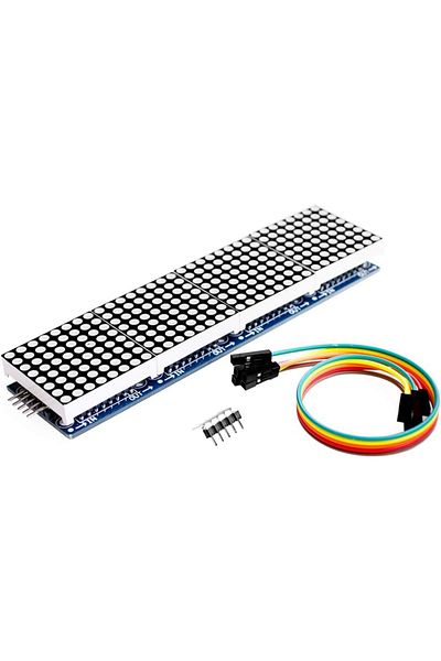 AOKIN Red Max7219 Dot Matrix Module 32x8 4 In 1 Led Display Modules Drive With 5pin Wires For Arduino Rasp