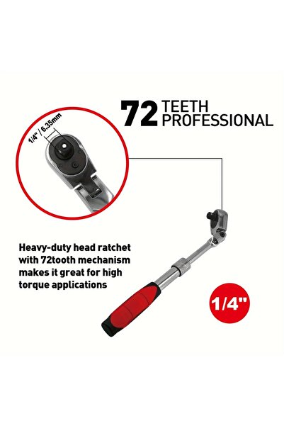 Choice مفتاح ربط أحمر بقطر 1/4 بوصة و72 سنًا، مفتاح ربط سريع الفتح أوتوماتيكي...