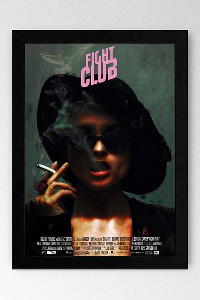 Saturn Fight Club Framed Painting - Fight Club Movie Poster Painting