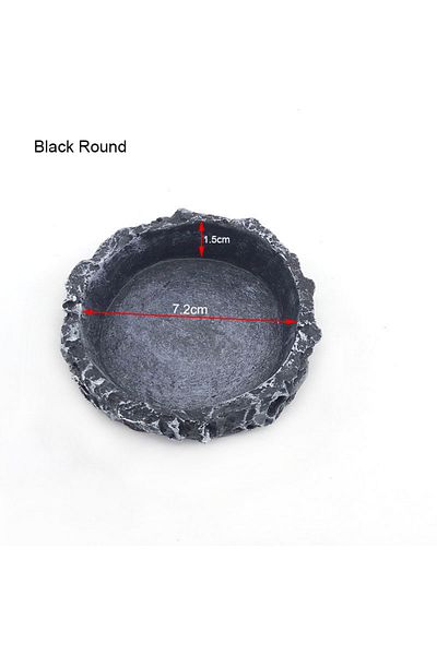 Choice 10mx2.3cm Black Round Resin Aquarium Pet Reptile Feeder Bowl Basin Food Water Pot Reptile Turtle Tor