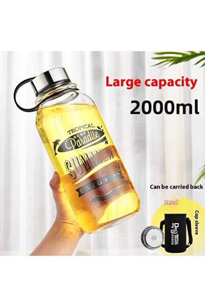 Choice 400ML-2000ML 2000ML GIANXI 400/2000ML Transparent Glass Cup With Filtering Large Capacity Coffee Cup
