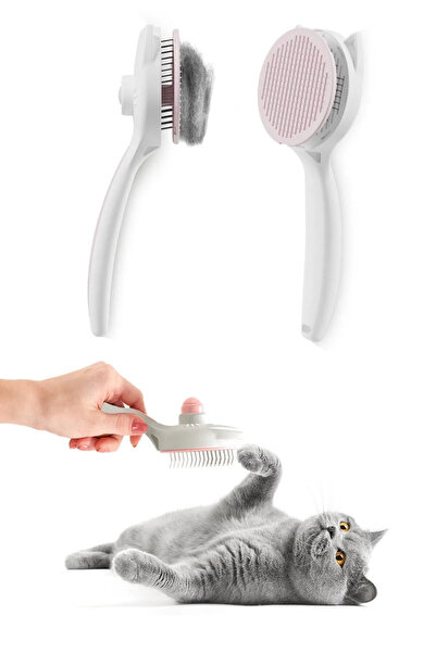 Mutfak Köşesi Cat Dog Automatic Cleaning Buttoned Hair Collector Comb Pet Feather Hair Collecting Brush