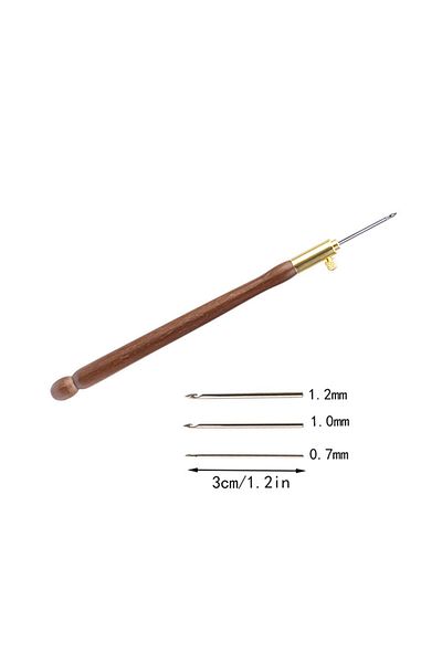 Choice B 1 Set Embroidery Tambour Hook With 3 Needles Metal Pen Embroidery Cross Stitch Craft Kit French C.