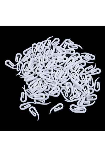 Choice 100PCS 100pcs White Hanging Curtain Hooks Household Plastic Curtain Ho...