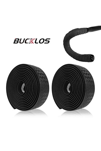 BUCKLOS شريط مقود دراجة طريق M1-BLACK مانع للانزلاق، غطاء مقود دراجة ناعم ماص...