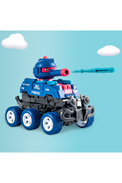Choice Blue Mini Children Inertia Tank Cars 6 Wheel Drive Off Road Vehicle Collision Deformation Launch Mod