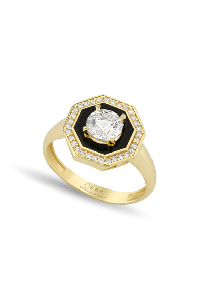 Çgk Çiğdem Gürel Kuyumculuk Tektaş Mineli Altın Yüzük