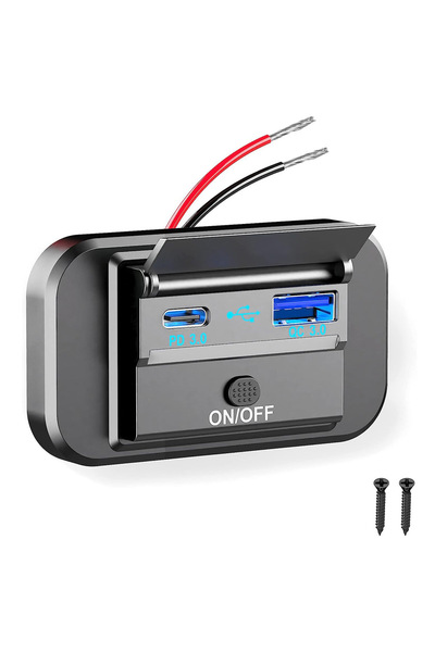 Choice1 مقبس شاحن سيارة PD QC3.0 12/24 فولت QC3.0 PD شحن سريع بمنفذ USB مزدوج...