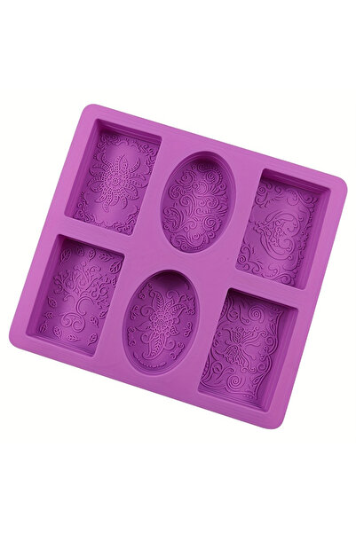 Choice مجموعة قوالب الصابون الأرجوانية المكونة من 6 أنماط - تصميمات متعددة لص...