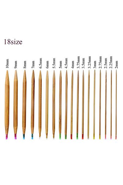 Choice Length 80cm 18pcs/set Circular Bamboo Knitting Needles Set 2-10mm Wooden Knitting Needles With Color