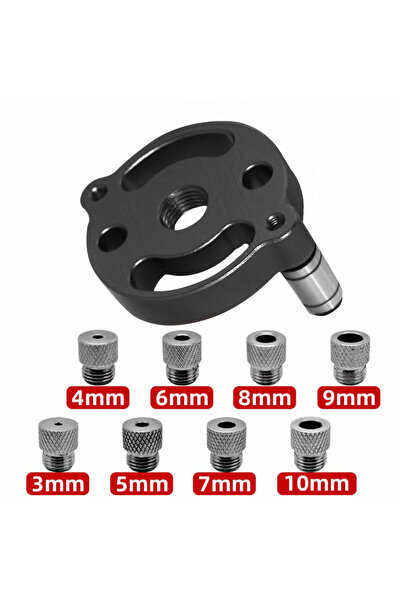 Choice1 طقم تثبيت المسامير 3-10 مم باللون الأسود SET-1 - محدد موقع دليل الحفر ذاتي التمركز مع 8 بطانات فولاذية - أعمال خشبية