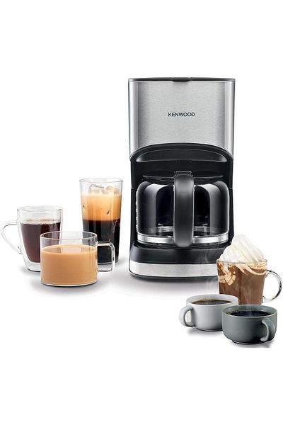 Kenwood ماكينة تحضير القهوة بالتنقيط، 900 واط، 12 كوبًا، إيقاف تشغيل تلقائي، فلتر دائم، Cmm10.000bm، فضي