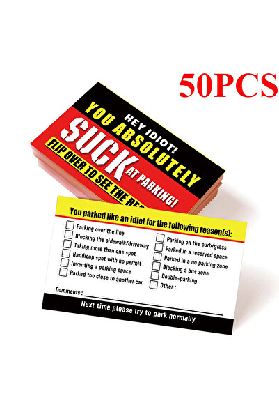 Choice 9 × 5 سم 50 قطعة (عبوة من 50) بطاقات عمل "موقف سيارات سيئ لقد ركنت مثل...