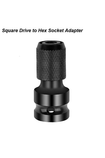 atooltour Square Hex Adapter Electric Wrench 1/2 Square Drive To 1/4 Hex Socket Female Adapter Spanner Chuck C