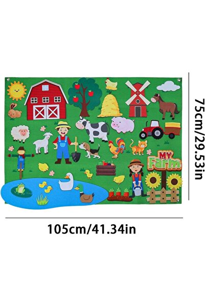 Choice تقويم المزرعة اليومي، المزرعة، لوحة قصصية من اللباد للأطفال الصغار، قص...