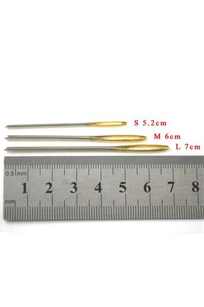 Choice 18pcs/Set 7/6/5.2cm 3 Sizes Large Leather Hand Sewing Needles Gold Eye Needle Embroidery Tapestry...