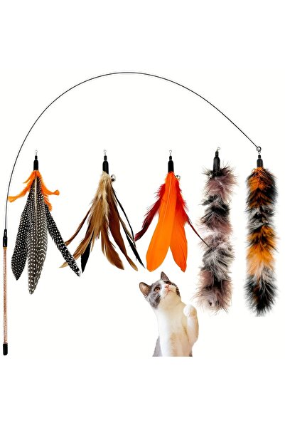 Choice Mixed Color 6 PCS Cat Toy Feather Replacement Cat Wand Refills Natural...