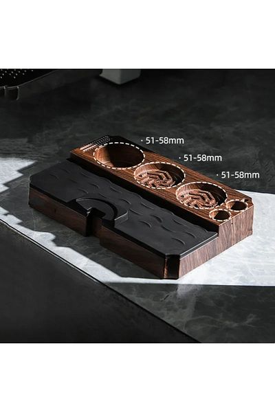 Choice Base 51/53/58mm Coffee Tamper Station Stand Wood Grain Base Coffee Portafilters Brush Holder Espress