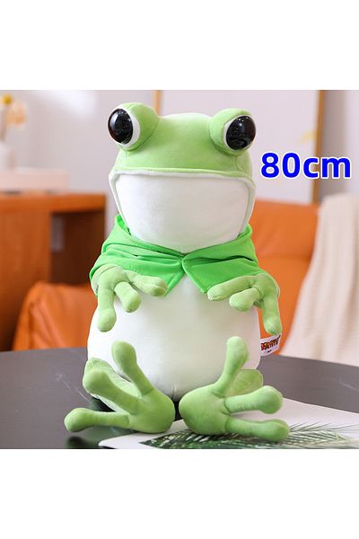 Choice 60cm Frog Kawaii Cloak Frog Plush Toy Soft Stuffed Animal Lovely Hat Big Eyes Anime Doll Baby Hug Pi
