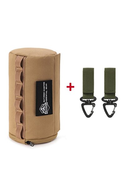 Choice حافظة مناديل خارجية باللون الكاكي مع حامل ورق لف محمول لتخزين ورق لفاف...