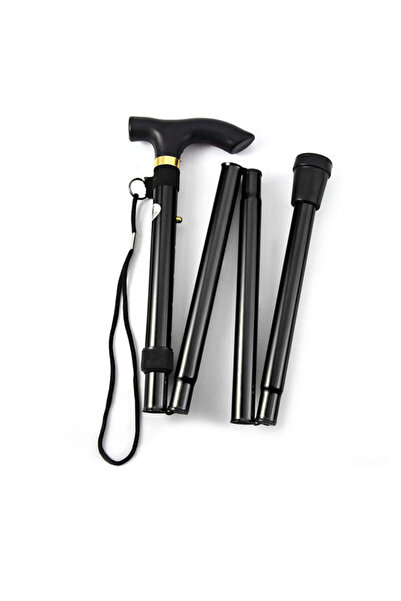 Choice عصا مشي سوداء، عصا تلسكوبية، عصي للمشي لمسافات طويلة، مصنوعة من سبائك الألومنيوم، قابلة للطي، عكاز