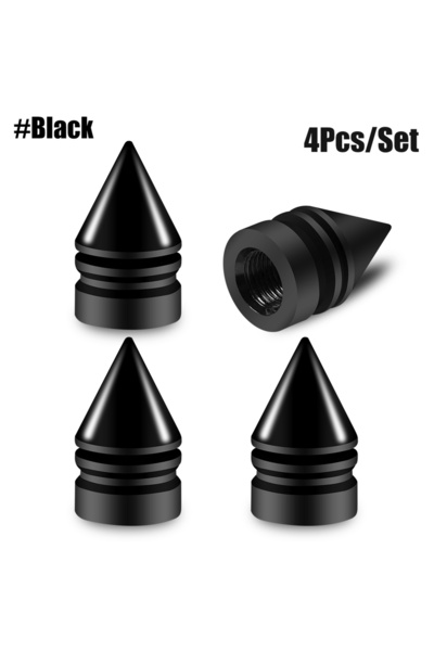 Choice1 C0057-Black 4pcs Car Tire Valve Cap Grenade Aluminum Tyre Valve Stem ...