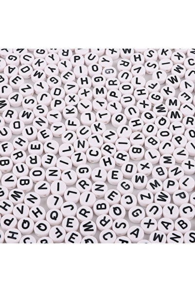 Choice 4x7mm 500pcs style1 100/200/500PCS White Color Acrylic A-Z 26 Letter B...