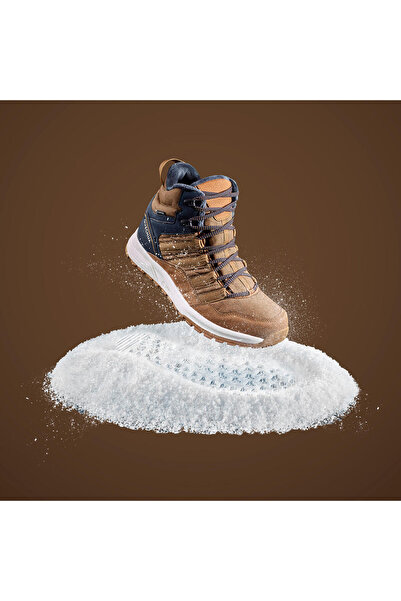 Decathlon Men's Outdoor Snow Boots - Waterproof - Beige / Black - Sh500 Mid