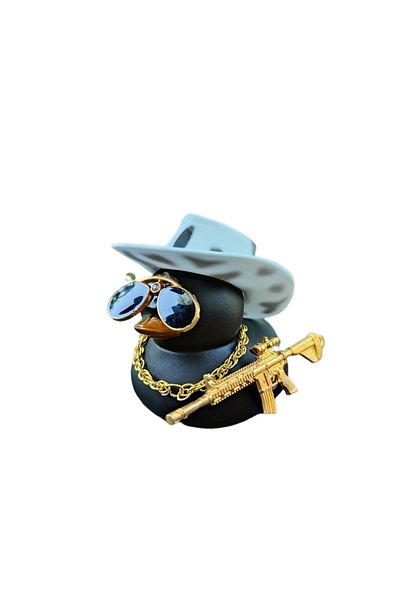 Choice Black 1pc Cowboy Hat Black Duck Car Decoration Rear View Mirror Decoration