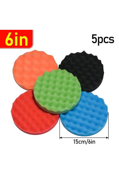 Choice 6 Inches 5pcs 150/180mm Car Polishing Pads 5/6/7inch Sponge Polisher Clean Waxing Tool Auto Beauty P