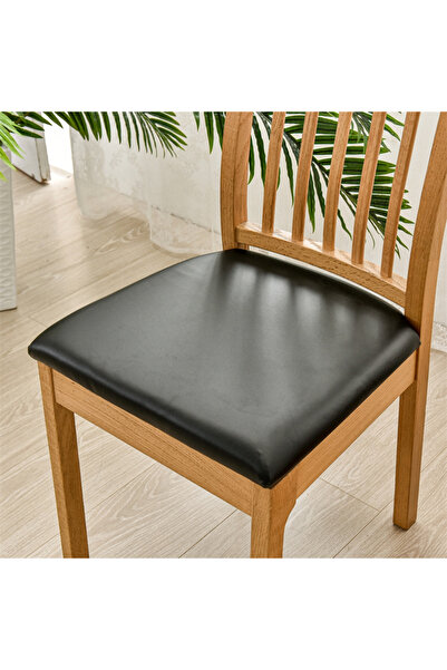 Choice3 Black Waterproof PU Chair Cushion Cover For Kitchen Dining Room Leath...
