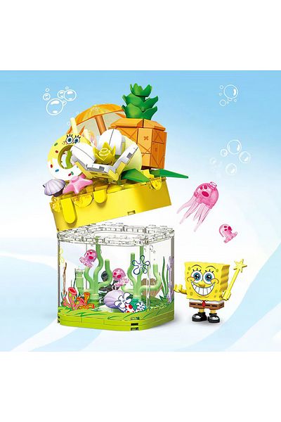 Choice Creativity SpongeBob Patrick House Building Block Diy Pineapple Strawberry House Model Bricks Dec...