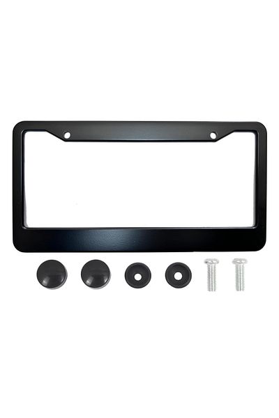 Choice Black X Autohaux Aluminum Alloy License Plate Frame Cover 2 Hole For Car Front Rear License Plate Ho