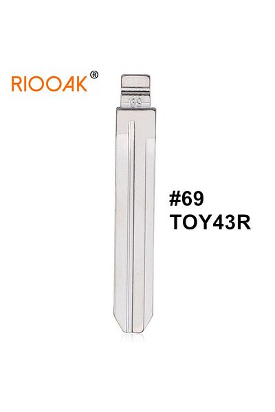 Choice 10pcs #69 TOY43R Uncut Remote KD VVDI Key Blade Flip Blank Key Blade for Toyota Chevrolet GM Hold...