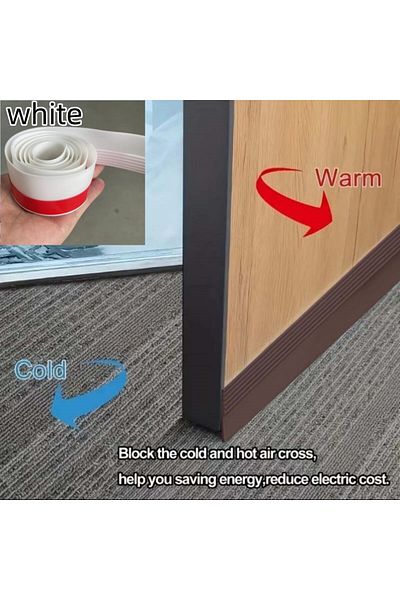 Choice 36mm 2mm 1m White 1pc Door Draft Stoppers For Bottom Of Door, Adjustable Self-adhesive Sound-proof D