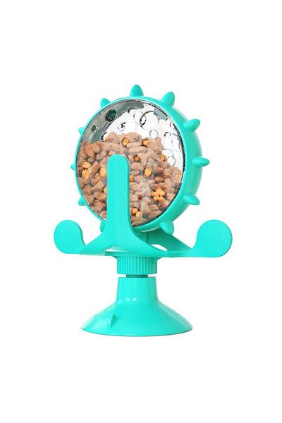 Choice Blue Dog Cat Feeding Interactive Wheel Toys Pet Leaking Food Training Ball Slow Dog Feeder Funny Dog