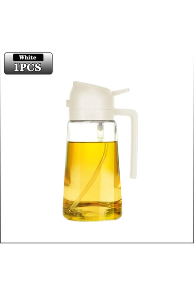 Choice أبيض - 470 مل - قطعة واحدة 3 قطع 2 في 1 زجاجة بخاخ زيت زجاجية 470 مل م...