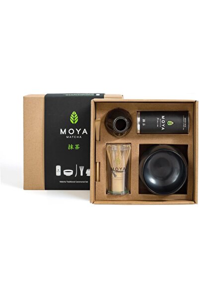 Moya Organik Matcha Seti, 30g Premium Ceremonial Matcha, Çay Kasesi, Whisk ve Tam Hazırlık Seti