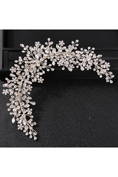 Choice عصابات رأس الزفاف المصنوعة من الكريستال الفضي وأحجار الراين وعصابات ال...