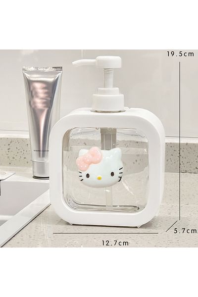Choice 2pcs Hello Kitty Soap Dispenser 500ML Cartoon Kitchen Bathroom Hand Soap Dish Soap Bottle Shampoo Sh