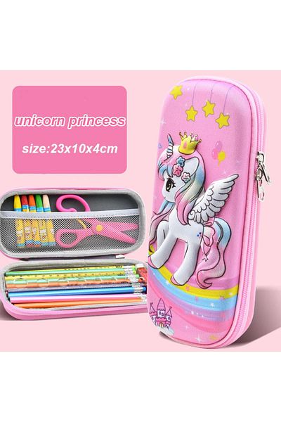 Choice Unicorn Princess Kawaii 3d Pencil Case Unicorn Eva Large Capacity Waterproof Light Pencil Box For St