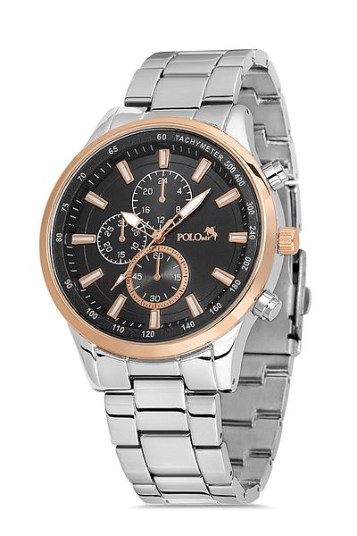 Polo Air Sports Metal Band Men's Wristwatch Silver-Copper PL-0848E6x
