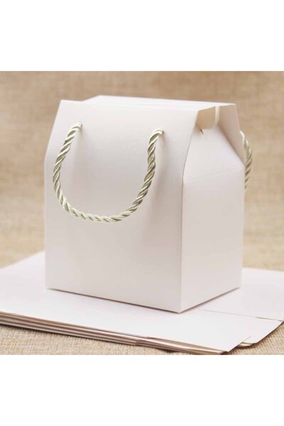 Choice صندوق هدايا أبيض متعدد الألوان بمقبض وخيط ورقي فارغ لحفلات الزفاف/الحل...