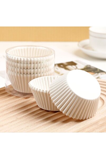 Choice 100 قطعة بيضاء 100 قطعة من أكواب الكعك التي تستخدم لمرة واحدة قوالب تا...