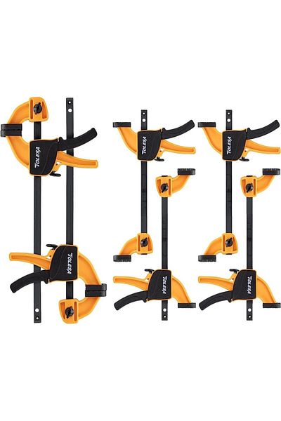 TOLESA 4 Inch And 6 Inch 6pcs Bar Clamps For Woodworking 4" (4) & 6" (2) One-handed Clamp/spreader W