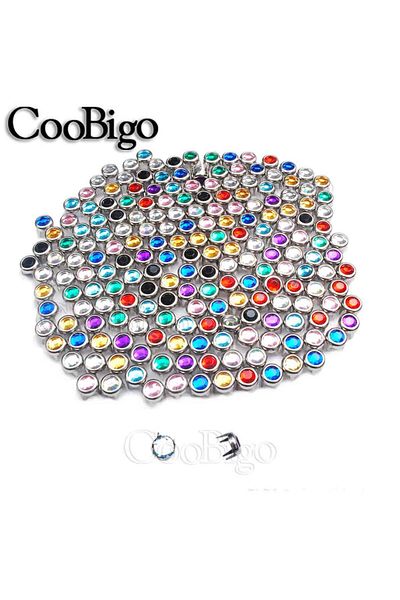Choice Mixed Colors 100pcs 6mm Rhinestone Clawed Crystal Studs Round Rivets Punk Diy Nailheads For Clothing