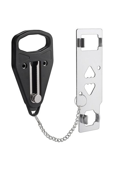 Choice Sjms-black Portable Door Lock For Home Double Hole Anti-theft Chain Lock For Room Hotel Anti Theft S