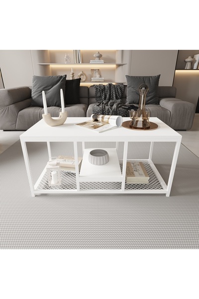 Deconode Cross Raflı Orta Sehpa 100x50